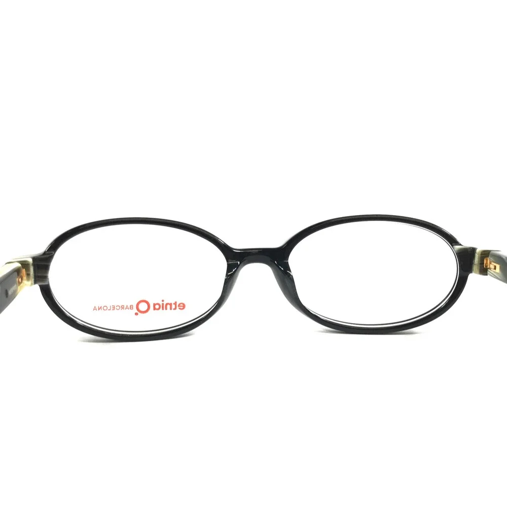 Etnia Barcelona Eyeglasses Frames HALOS BKBR Black Brown Horn Oval 53-16-138